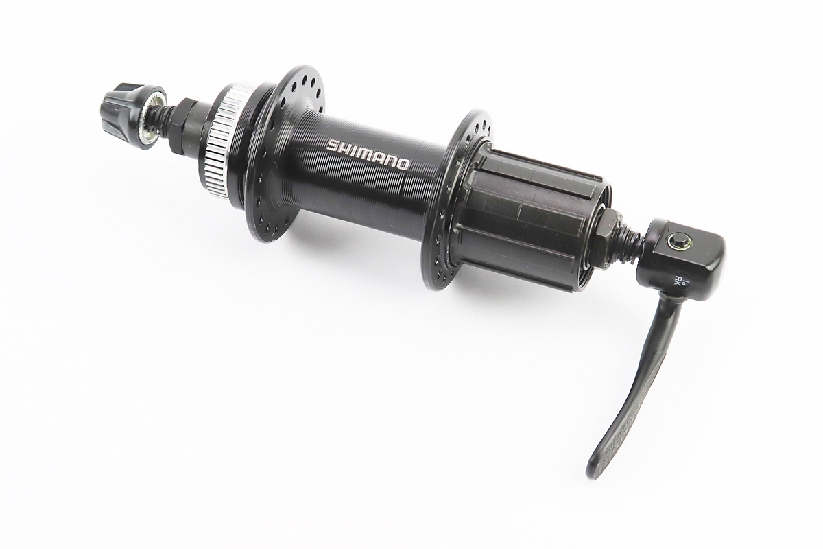 Втулка задняя MTB алюминиевая 14Gx36H под кассету 8-10зв, Disk-brake Center Lock, крепл. эксцентрик, чёрная FH-TX505