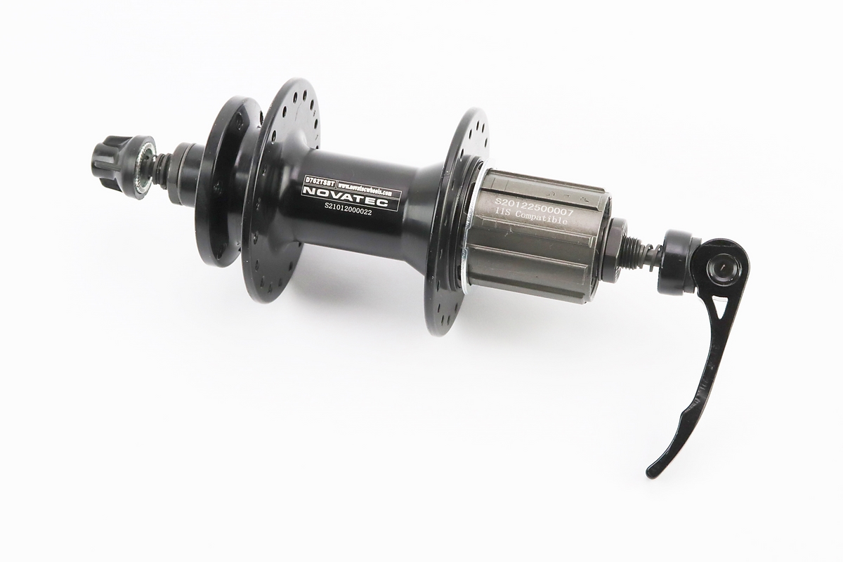 Втулка задняя MTB алюминиевая 14Gx36H под кассету 8-10зв, Disk-brake, 2 пром-подшипники 6000 2RS, крепл. эксцентрик, чёрная D762TSBT