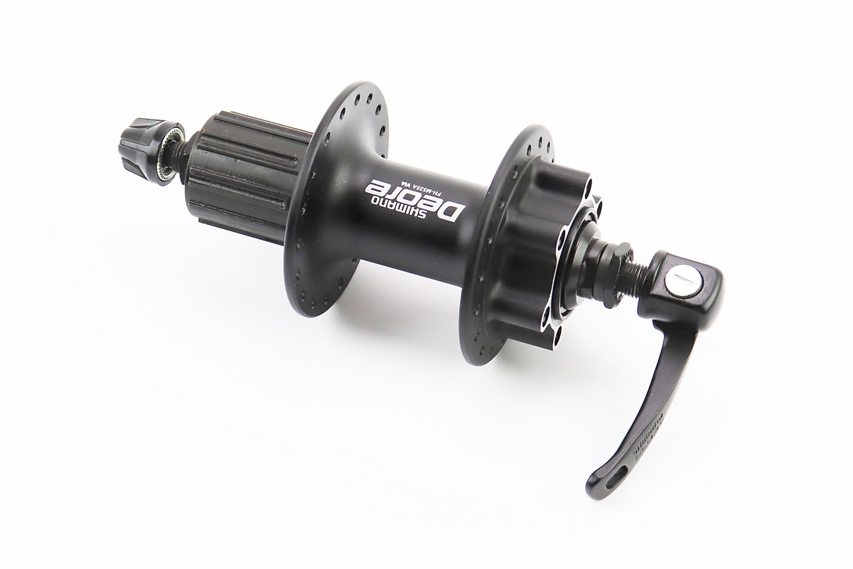 Втулка задняя MTB алюминиевая 14Gx36H под кассету 8-10зв, Disk-brake, крепл. эксцентрик, чёрная DEORE FH-M525A
