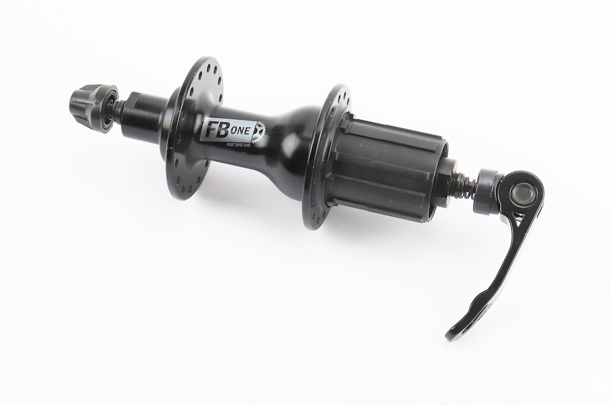 Втулка задняя ROAD алюминиевая 14Gx32H под кассету 8-11зв, V-brake, 2 пром-подшипники 6200 2RS, крепл. эксцентрик, чёрная FB-A285В