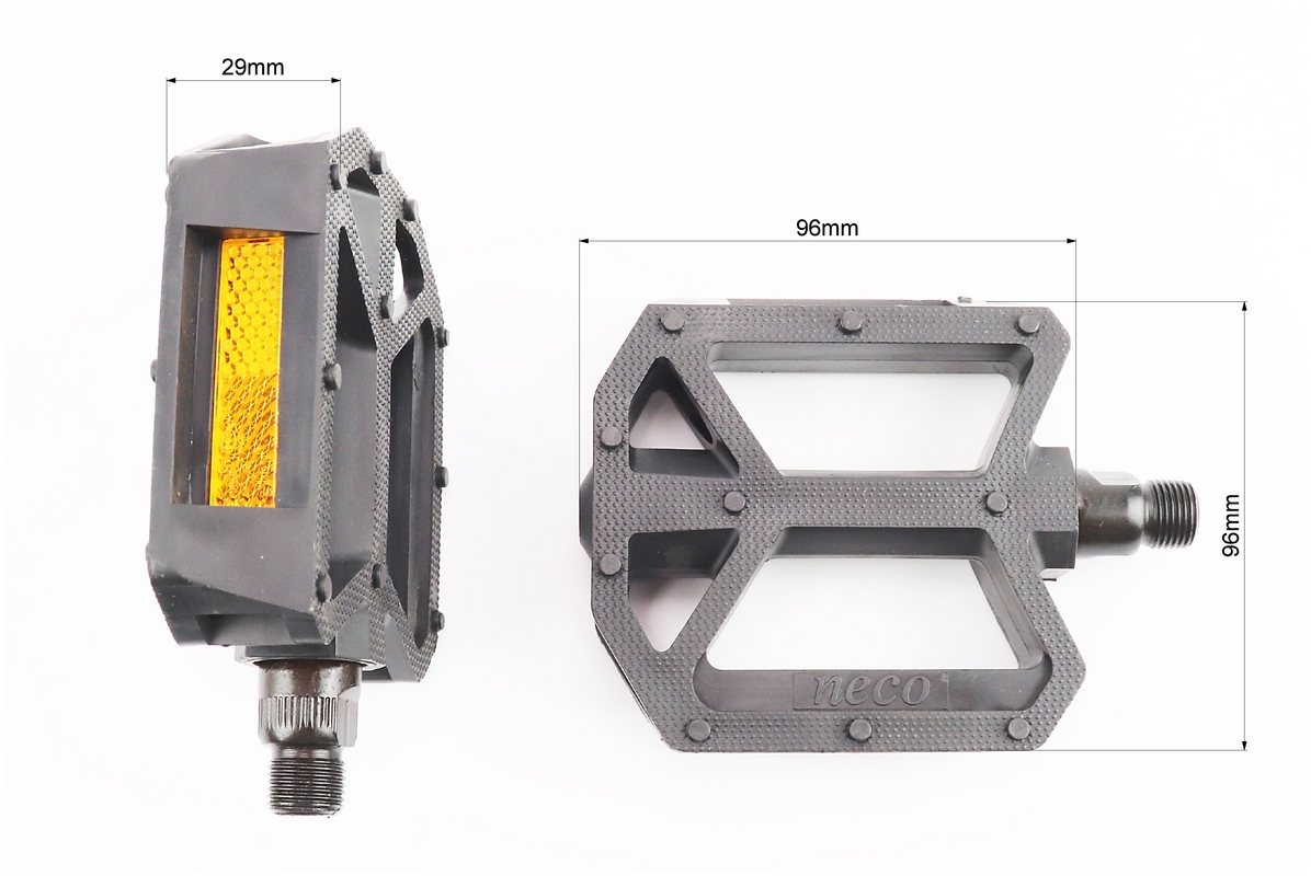 Педалі BMX 9/16" (112x96x25mm) пластикові, чорні WP408 - Зображення 2