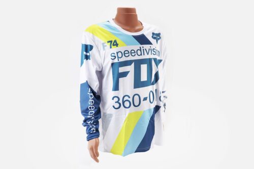 Футболка (Джерсі) чоловіча L-(Polyester 100%), довгі рукави, вільний крій, біло-синя, НЕ оригінал