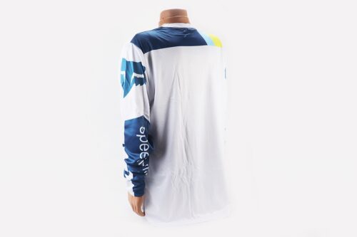 Футболка (Джерсі) чоловіча L-(Polyester 100%), довгі рукави, вільний крій, біло-синя, НЕ оригінал - Зображення 2
