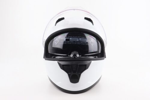 Шлем интеграл, закрытый (сертификация DOT)+откидные очки BLD-M67 L (59-60см), БЕЛЫЙ глянец — изображение 5
