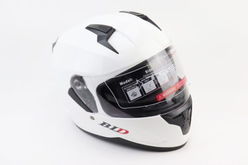 Шлем интеграл, закрытый (сертификация DOT)+откидные очки BLD-M67 М (57-58см), БЕЛЫЙ глянец