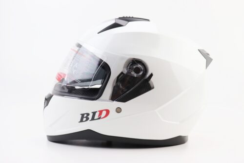 Шлем интеграл, закрытый (сертификация DOT)+откидные очки BLD-M67 М (57-58см), БЕЛЫЙ глянец — изображение 4
