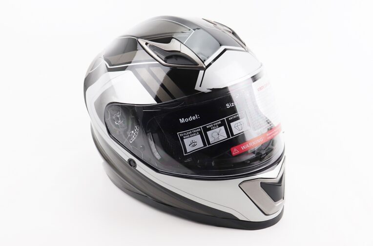 Шлем интеграл, закрытый BLD-M62 М (57-58см), ЧЕРНЫЙ/БЕЛО-СЕРЫЙ