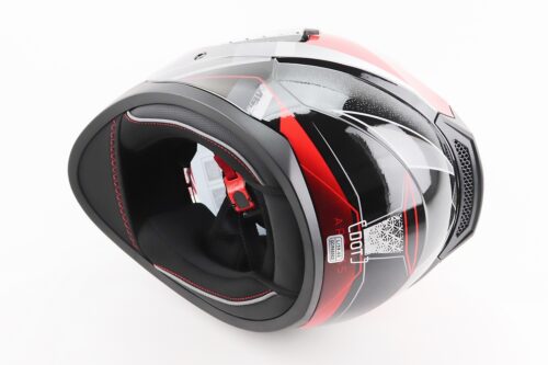 Шолом інтеграл, закритий (сертифікація DOT)+відкидні окуляри BLD-M67 L (59-60см), ЧОРНИЙ/ЧЕРВОНО-СІРИЙ - Зображення 2