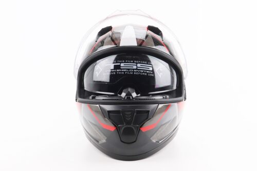 Шолом інтеграл, закритий (сертифікація DOT)+відкидні окуляри BLD-M67 L (59-60см), ЧОРНИЙ/ЧЕРВОНО-СІРИЙ - Зображення 5