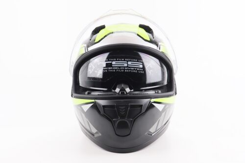 Шолом інтеграл, закритий (сертифікація DOT)+відкидні окуляри BLD-M67 L (59-60см), ЧОРНИЙ/НЕОНОВО-ЗЕЛЕНИЙ - Зображення 5