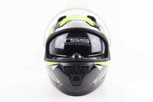 Шлем интеграл, закрытый (сертификация DOT)+откидные очки BLD-M67 М (57-58см), ЧЕРНЫЙ/НЕОНОВО-ЗЕЛЕНЫЙ — изображение 5