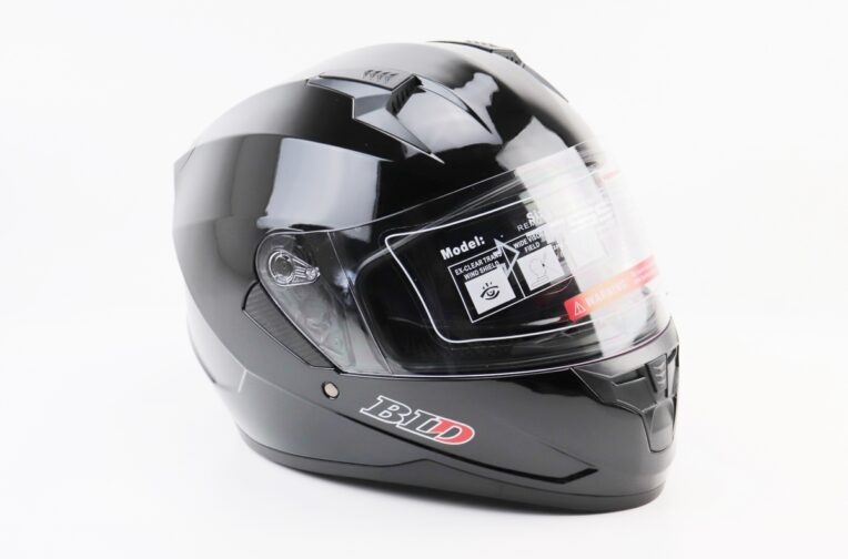 Шолом інтеграл, закритий (сертифікація DOT)+відкидні окуляри BLD-M67 М (57-58см), ЧОРНИЙ глянець