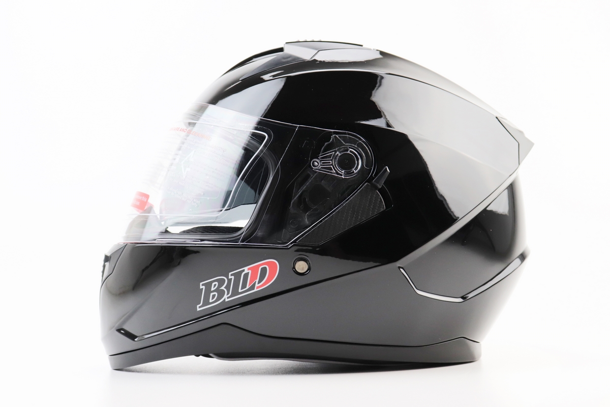 Шлем интеграл, закрытый (сертификация DOT)+откидные очки BLD-M67 М (57-58см), ЧЕРНЫЙ глянец — изображение 4