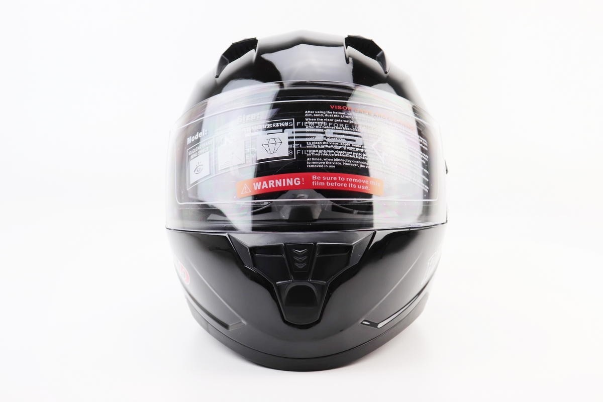 Шлем интеграл, закрытый (сертификация DOT)+откидные очки BLD-M67 М (57-58см), ЧЕРНЫЙ глянец — изображение 5