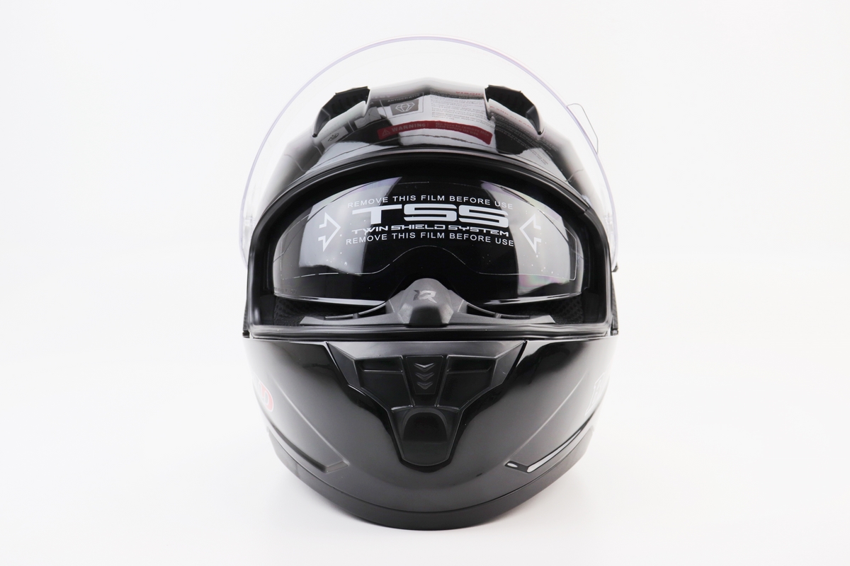 Шлем интеграл, закрытый (сертификация DOT)+откидные очки BLD-M67 М (57-58см), ЧЕРНЫЙ глянец — изображение 6