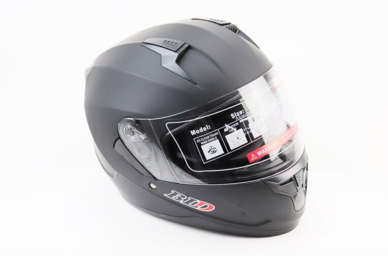 Шолом інтеграл, закритий (сертифікація DOT)+відкидні окуляри BLD-M67 М (57-58см), ЧОРНИЙ матовий