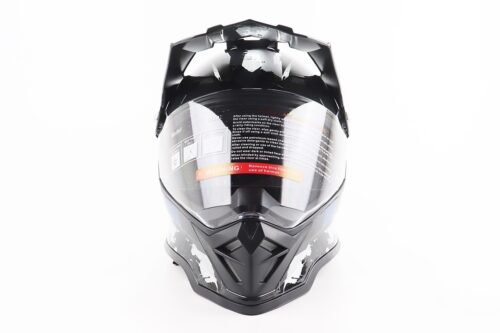 Шлем кроссовый/эндуро/АТV со стеклом BLD-819-7 М (57-58см),  ЧЕРНЫЙ/СЕРО-СИНИЙ — изображение 4