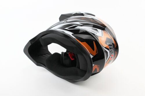 Шолом кросовий/ендуро/АТV BLD-819-7 М (57-58см), ЧОРНО-ПОМАРАНЧЕВИЙ - Зображення 2