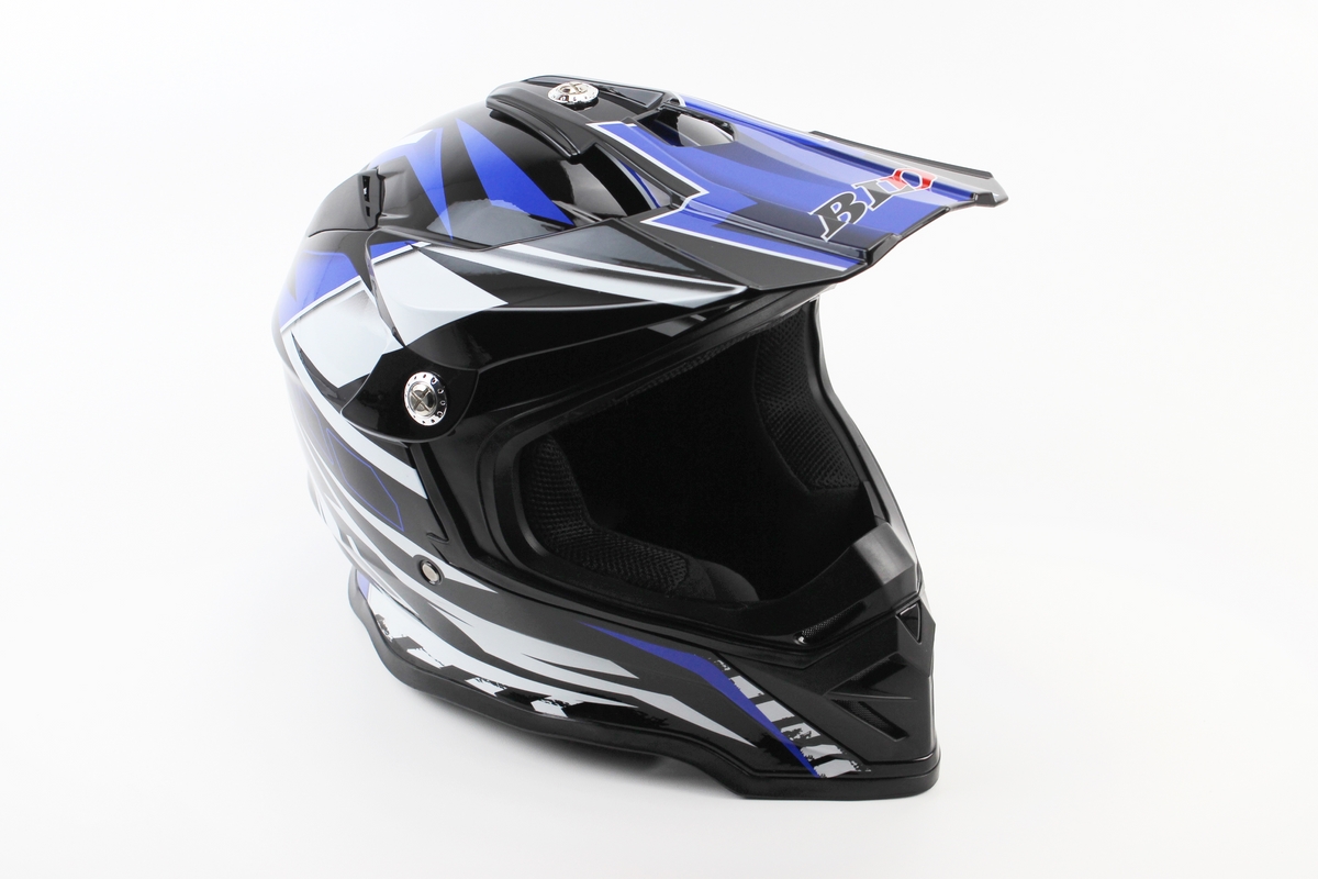 Шолом кросовий/ендуро/ATV BLD-819-7 S (55-56см), ЧОРНО-СИНІЙ