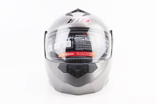 Шлем модуляр, закрытый с откидным подбородком+откидные очки BLD-159 М (57-58см), СЕРЫЙ глянец — изображение 5
