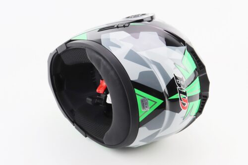 Шлем модуляр, закрытый с откидным подбородком+откидные очки BLD-159 L (59-60см), ЧЕРНО-ЗЕЛЕНЫЙ — изображение 3