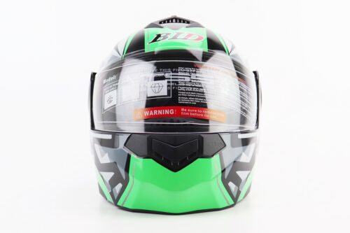 Шлем модуляр, закрытый с откидным подбородком+откидные очки BLD-159 L (59-60см), ЧЕРНО-ЗЕЛЕНЫЙ — изображение 5
