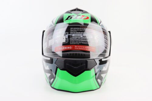 Шлем модуляр, закрытый с откидным подбородком+откидные очки BLD-159 S (55-56см), ЧЕРНО-ЗЕЛЕНЫЙ — изображение 5