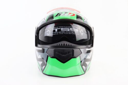 Шлем модуляр, закрытый с откидным подбородком+откидные очки BLD-159 S (55-56см), ЧЕРНО-ЗЕЛЕНЫЙ — изображение 6