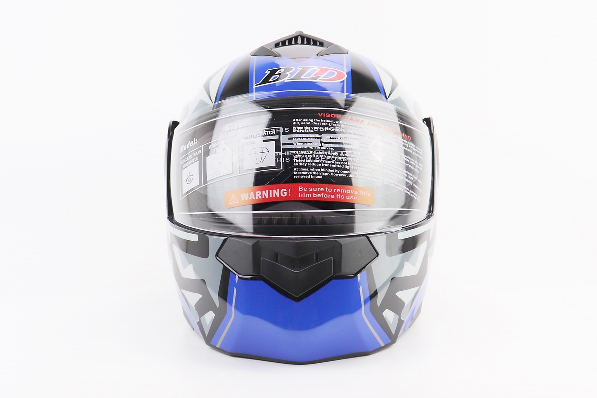 Шолом модуляр, закритий з відкидним підборіддям+відкидні окуляри BLD-159 L (59-60см), ЧОРНО-СИНІЙ - Зображення 5