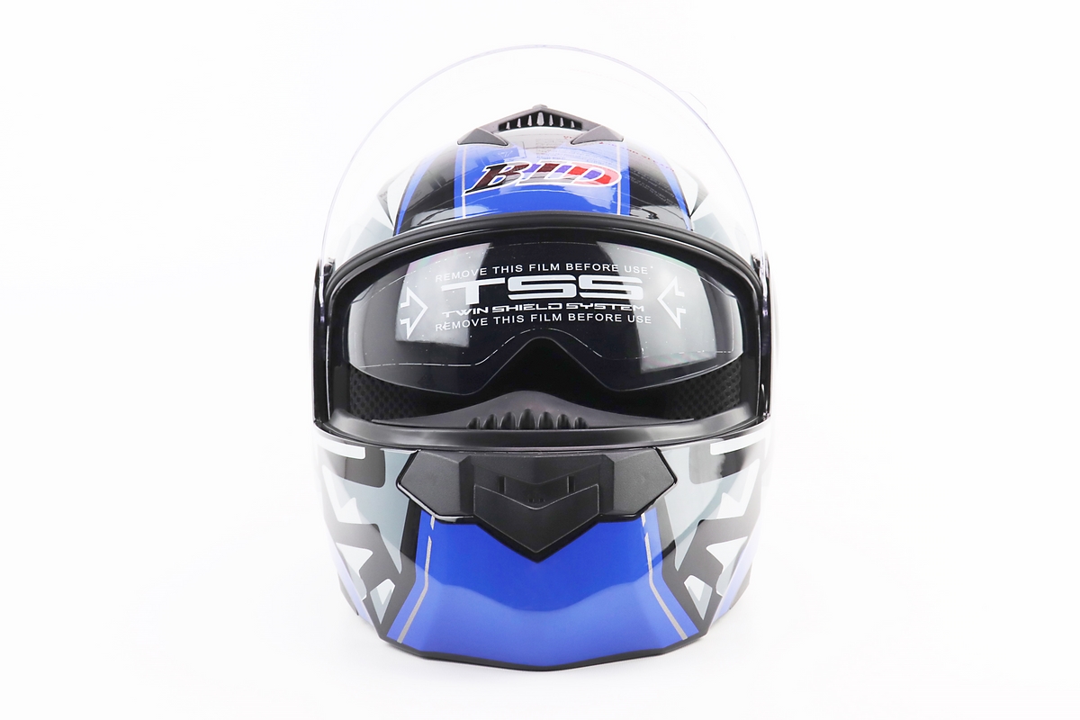 Шолом модуляр, закритий з відкидним підборіддям+відкидні окуляри BLD-159 L (59-60см), ЧОРНО-СИНІЙ - Зображення 6