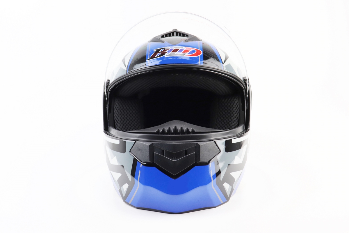 Шолом модуляр, закритий з відкидним підборіддям+відкидні окуляри BLD-159 S (55-56см), ЧОРНО-СИНІЙ - Зображення 7