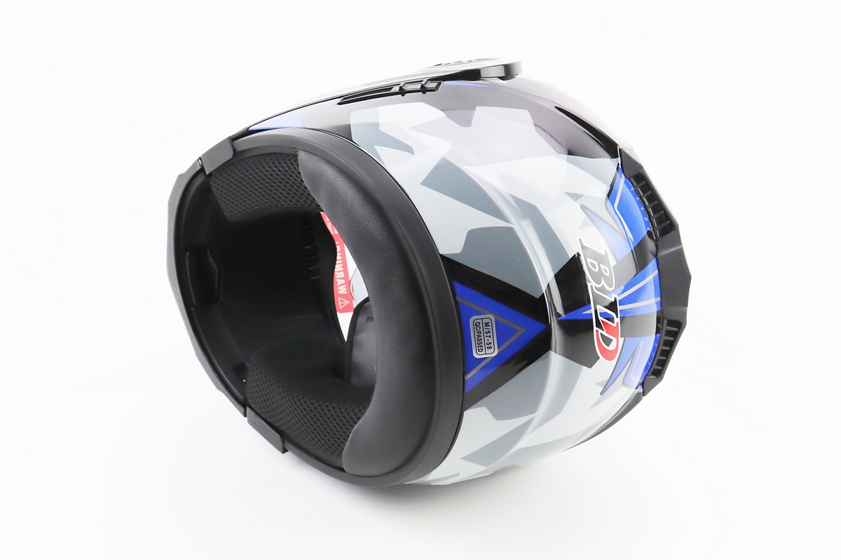 Шолом модуляр, закритий з відкидним підборіддям+відкидні окуляри BLD-159 М (57-58см), ЧОРНО-СИНІЙ - Зображення 3