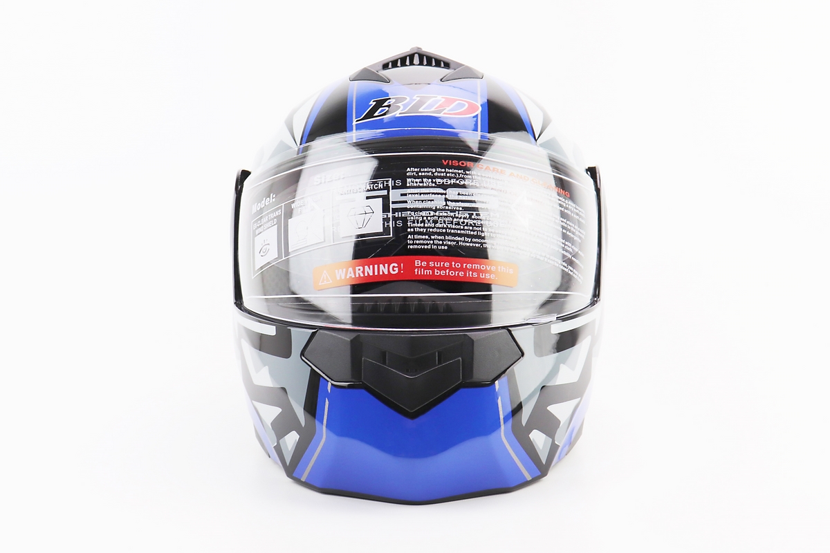 Шолом модуляр, закритий з відкидним підборіддям+відкидні окуляри BLD-159 М (57-58см), ЧОРНО-СИНІЙ - Зображення 5