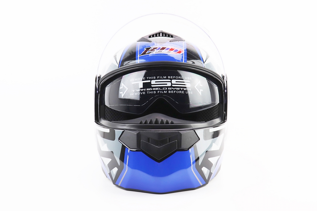 Шолом модуляр, закритий з відкидним підборіддям+відкидні окуляри BLD-159 М (57-58см), ЧОРНО-СИНІЙ - Зображення 6