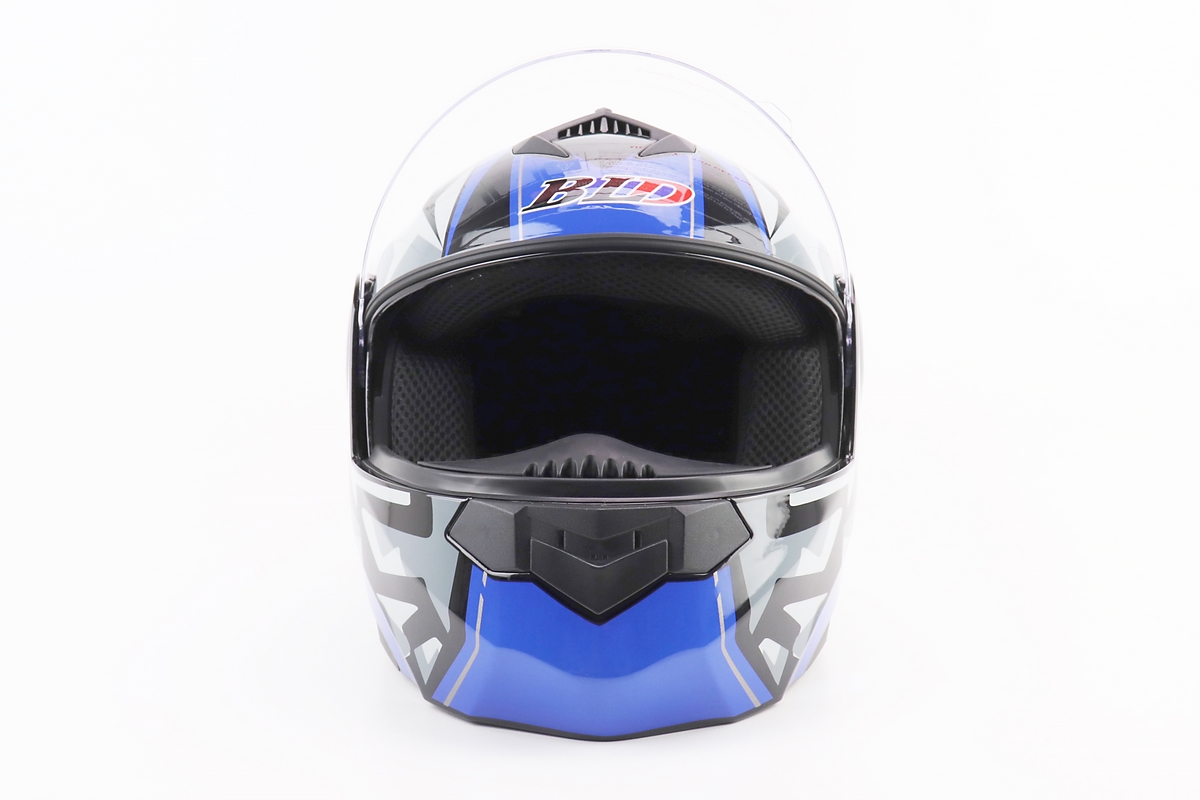 Шолом модуляр, закритий з відкидним підборіддям+відкидні окуляри BLD-159 М (57-58см), ЧОРНО-СИНІЙ - Зображення 7