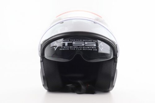 Шолом відкритий+відкидні окуляри BLD-708 S (55-56см), БІЛИЙ глянець - Зображення 5