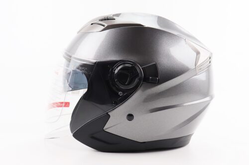 Шолом відкритий+відкидні окуляри BLD-708 S (55-56см), СІРИЙ глянець - Зображення 3