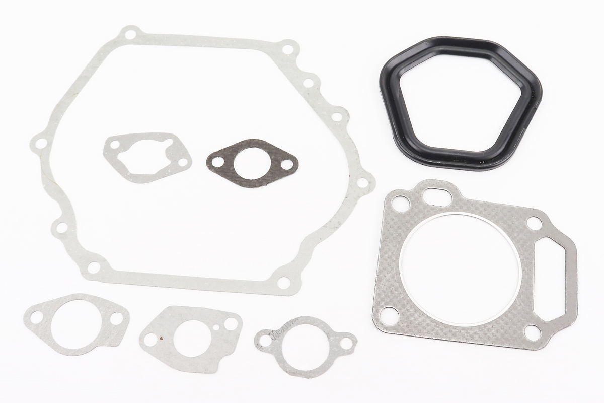 Прокладки двигуна 177F-77mm, к-кт 8 деталей, (пароніт, гума,)