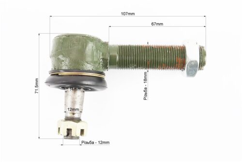 Накінечник кермувальний M18, M12 к-кт 2шт лев./пр., JR-Q12E - Зображення 2