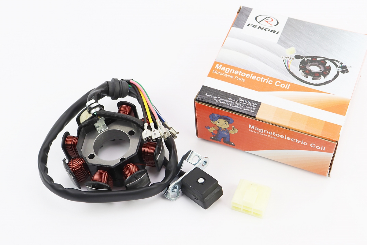 Статор магнето (генератора) CG 200 (8 катушек “5 проводов”), (d=88,5мм)