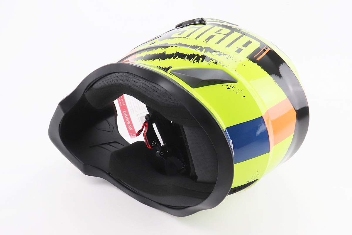 Шлем кроссовый/эндуро/АТV со стеклом BLD-819-7 S (55-56см), ЧЕРНЫЙ/ЖЕЛТО-ОРАНЖЕВЫЙ — изображение 2