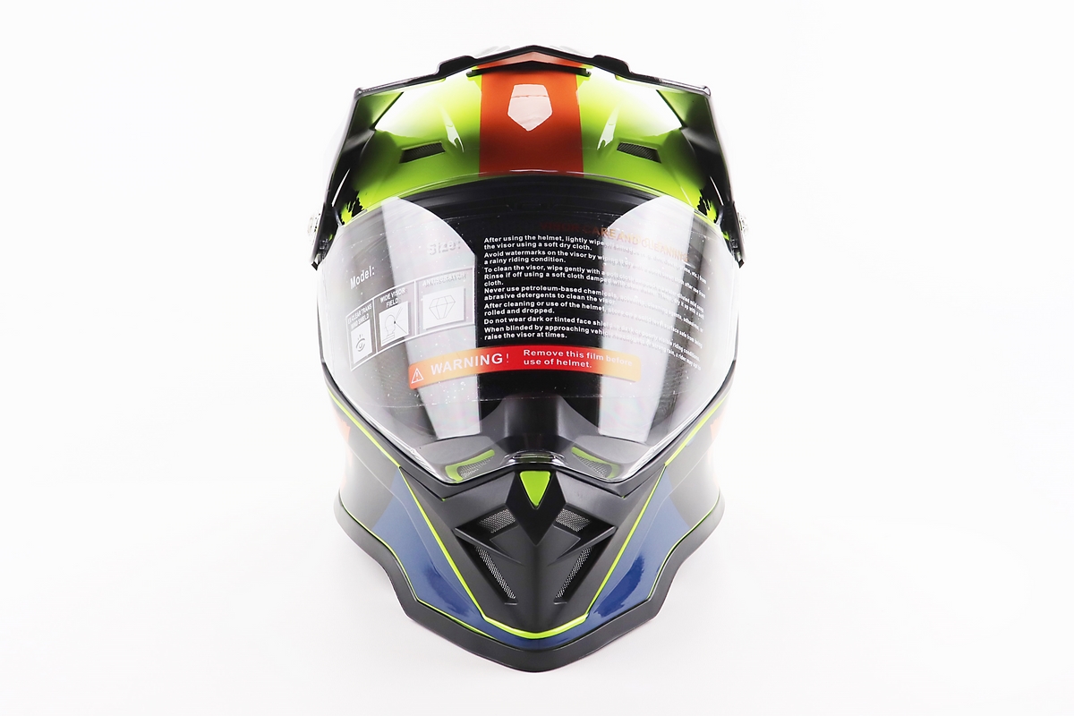 Шлем кроссовый/эндуро/АТV со стеклом BLD-819-7 S (55-56см), ЧЕРНЫЙ/ЖЕЛТО-ОРАНЖЕВЫЙ — изображение 4