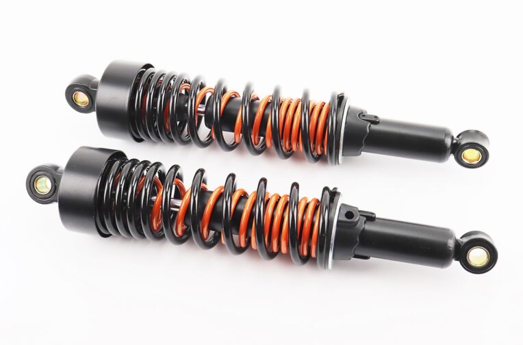 Амортизатор задний JH/CB/CG – 330мм*d64мм (втулка 12мм / втулка 12мм) с двойной пружиной регулир., черный к-кт 2шт