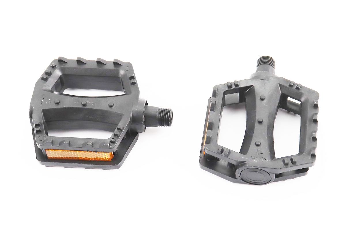 Педалі MTB 9/16" (80x80x25mm) пластикові, чорні (без підшипників)
