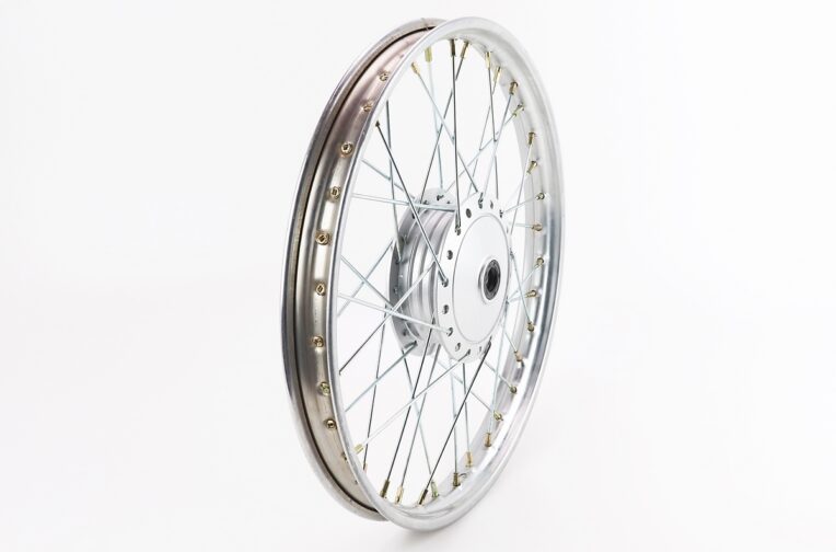 Диск передний спицованный (колесо) 1,2-17″ DELTA, хром (ось 10мм)