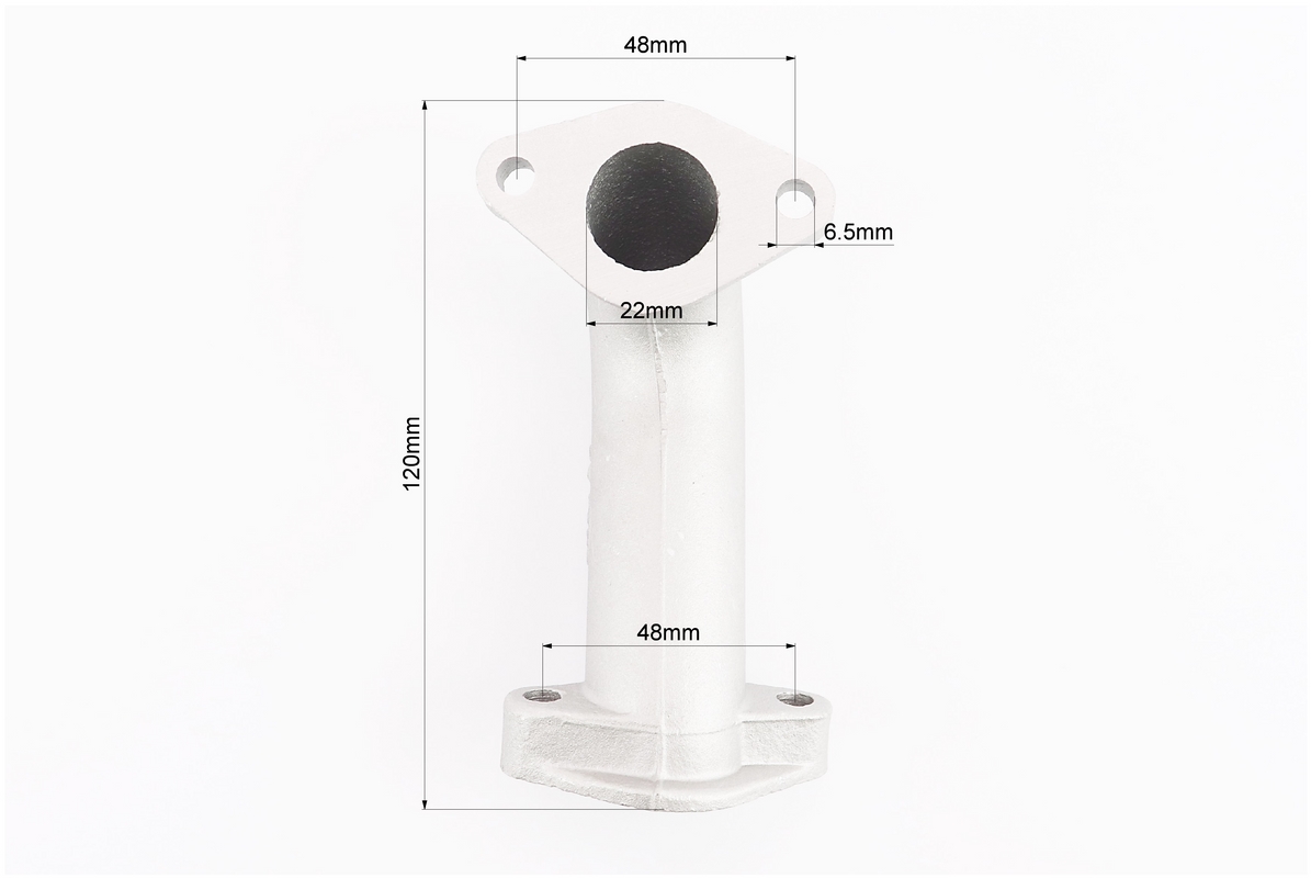 Патрубок карбюратора (алюміній), d - 22mm, h - 120mm - Зображення 3