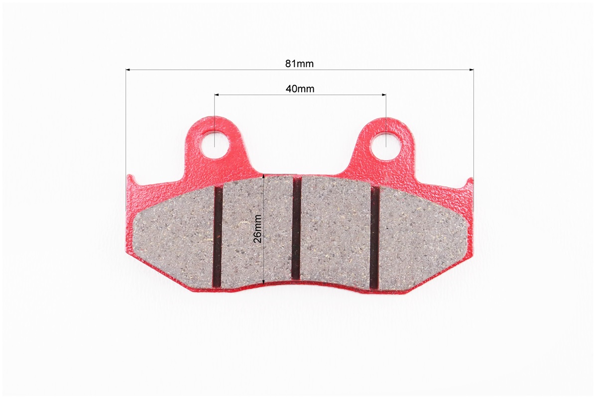 Тормозные колодки (дисковые) Honda LEAD AF48/MBX80/CR 125/MTX 125/FTR 223/XLR 250R/CR 500RE/MTX 125RWE/TRX 250R к-кт красные — изображение 2