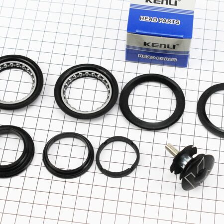 Рулевая колонка 1-1/8" (44/28,6x44/30) безрезьбовой вилки, полуинтегрированные, чёрные KL-B411
