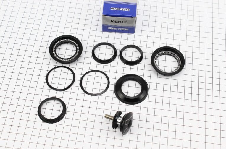 Рулевая колонка 1-1/8″ (44/28,6×44/30) безрезьбовой вилки, полуинтегрированные, чёрные KL-B430