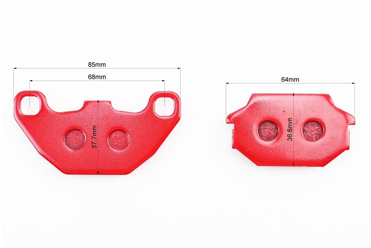 Гальмівні колодки ARCTIC CAT - 50 DVX (4T) Sport; KAWASAKI KSF 50 B7F/B8F/B9F; KYMCO - Agility 50 R16 к-кт червоні - Зображення 2